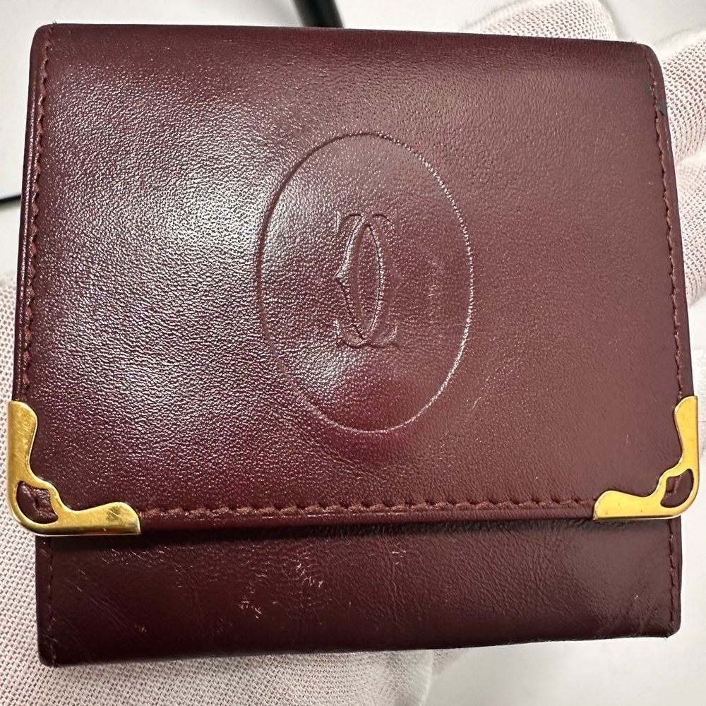 Cartier Burgundy Coin Pouch - Authentic - Picture 14 of 14